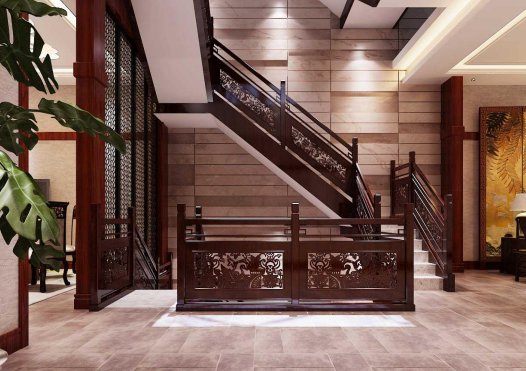 中式風格樓梯裝修效果圖，充滿典雅古韻的樓梯設計!
