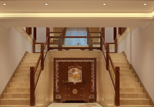 i中式風格樓梯裝修效果圖，充滿典雅古韻的樓梯設計!