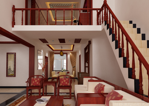 中式風格樓梯裝修效果圖，充滿典雅古韻的樓梯設計!