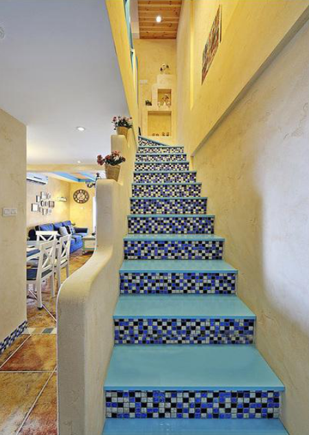 地中海風格樓梯裝修效果圖，享受地中海海島的異域情調!